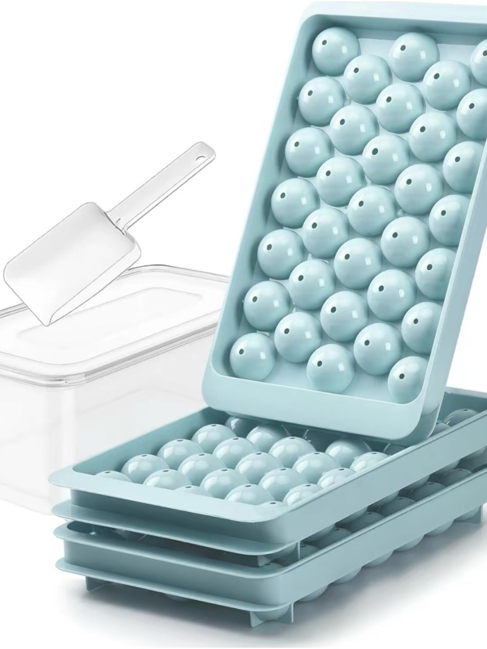 NEW Silicone Sphere Ice Cube Tray Set in Blue